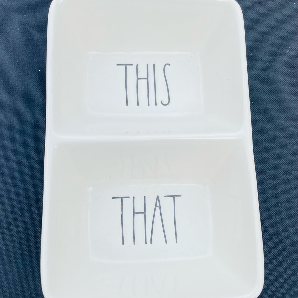 Rae Dunn White Divided Ceramic Dish